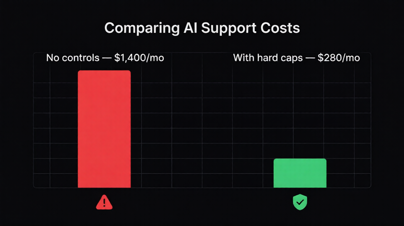 Cost comparison: uncontrolled vs capped AI spending